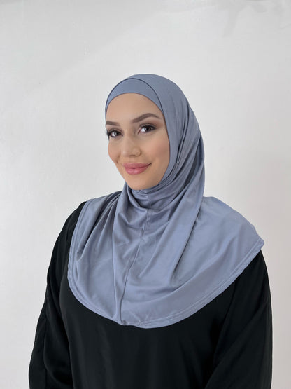 Purple Grey Two Piece Amira Hijab Set