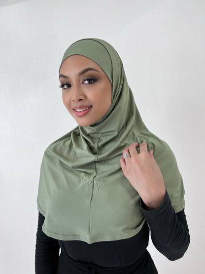 Pistachio Green Two Piece Amira Hijab Set