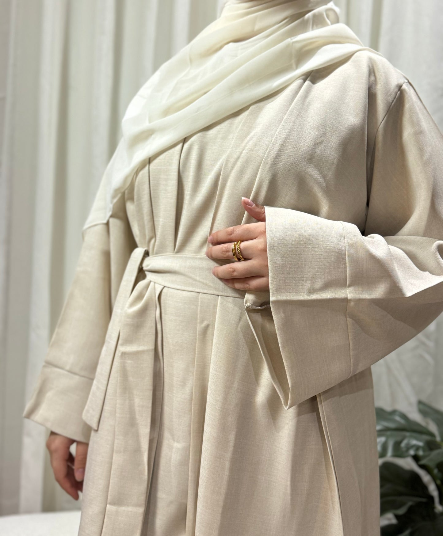 Yasmina Linen 4 piece Abaya Set