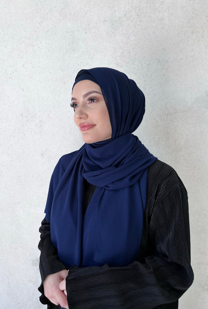 navy chiffon hijab 