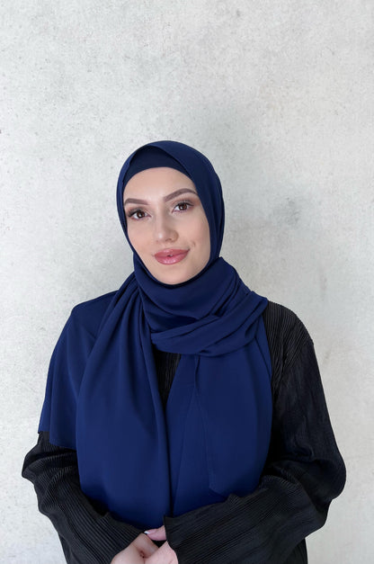 navy chiffon hijab