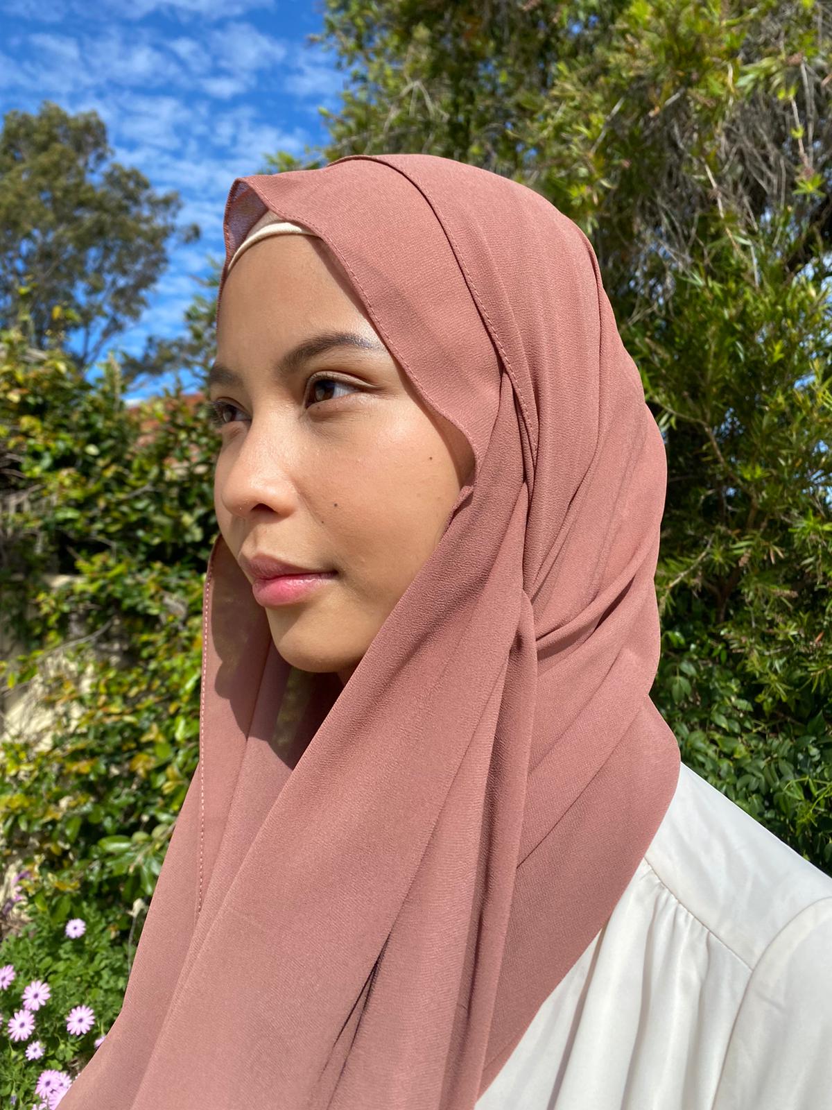 Light Terracotta chiffon hijab scarf