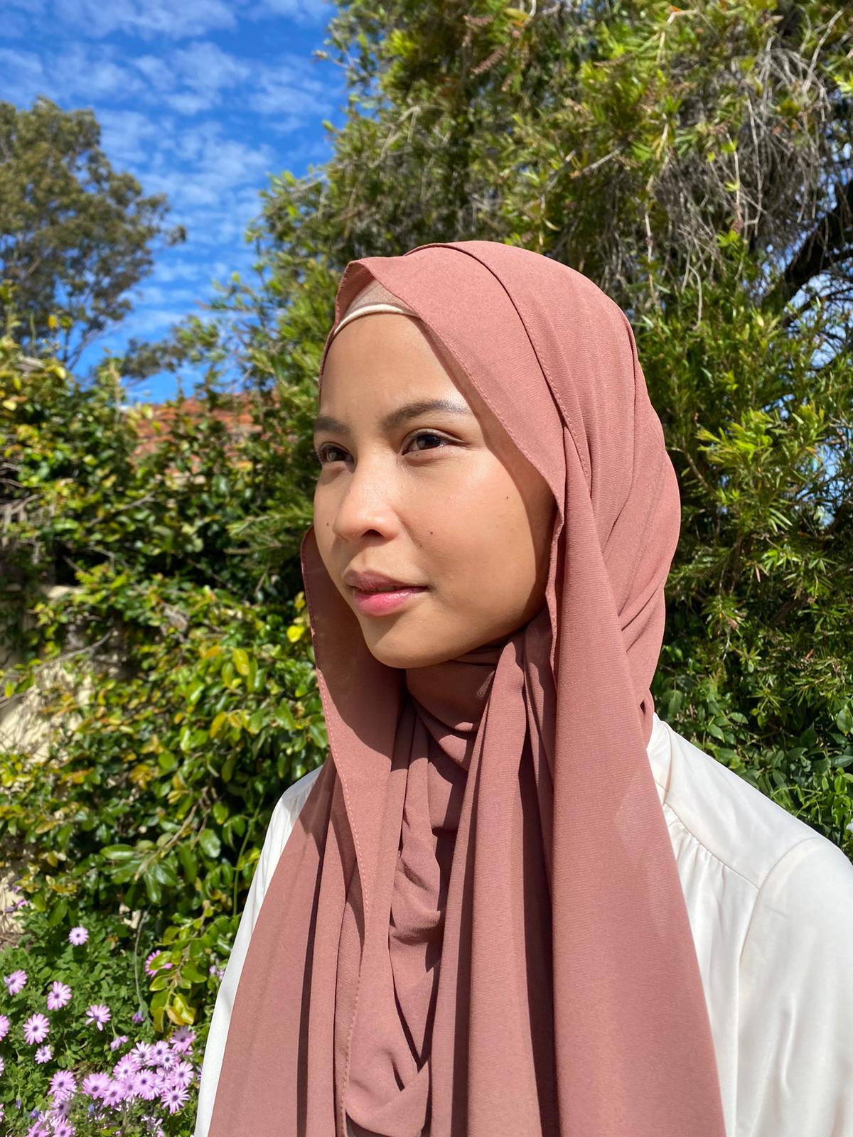 Light Terracotta chiffon hijab scarf