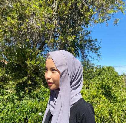 Dark Smokey Grey Chiffon Hijab Scarf