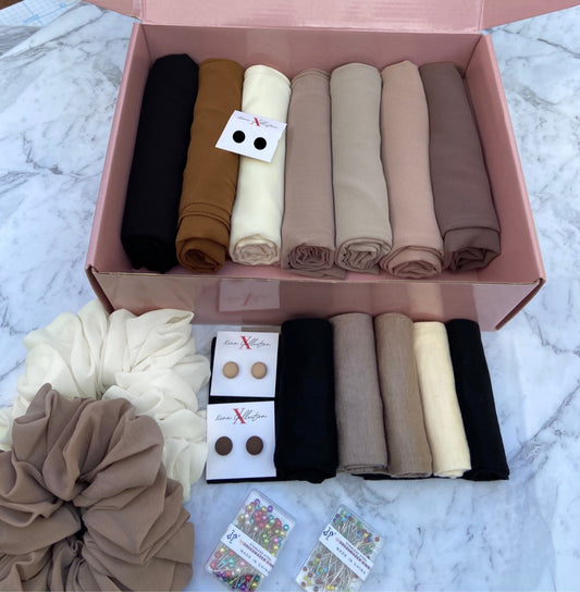 Premium Nude Chiffon Hijab Box